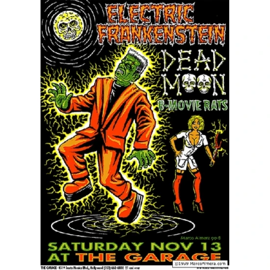 Electric Frankenstein Concert Poster by Marco Almera