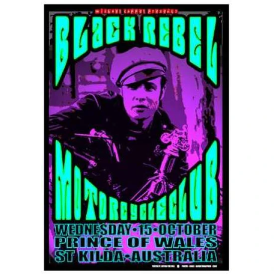 Black Rebel Motorcycle Club Concert Poster by Cable Withers