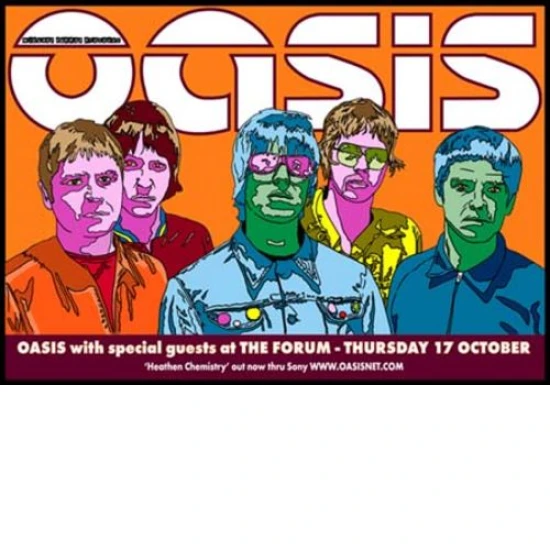 Oasis 2002 Concert Poster by Gary Morris