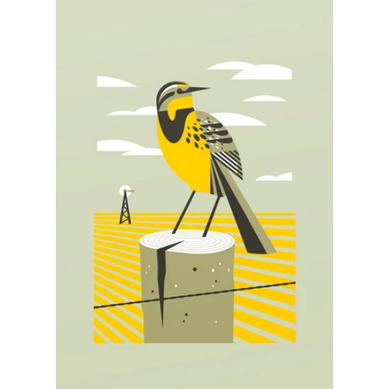Meadowlark art print by Bee Things