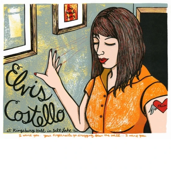 Elvis Costello Concert Poster by Leia Bell (SOLD OUT)