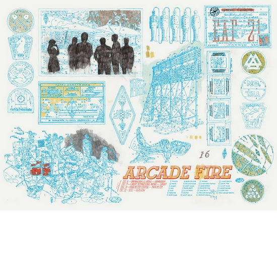 Arcade Fire 2010 concert poster by Burlesque