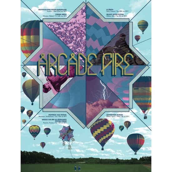 Arcade Fire Europe 2011 poster by Burlesque