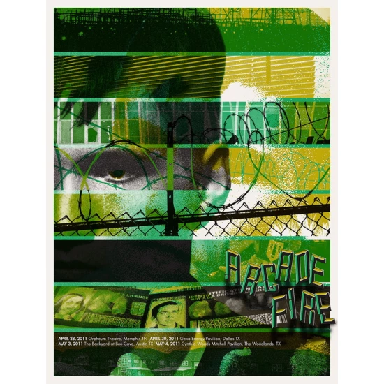 Arcade Fire Spring 2011 concert poster #4 by Burlesque