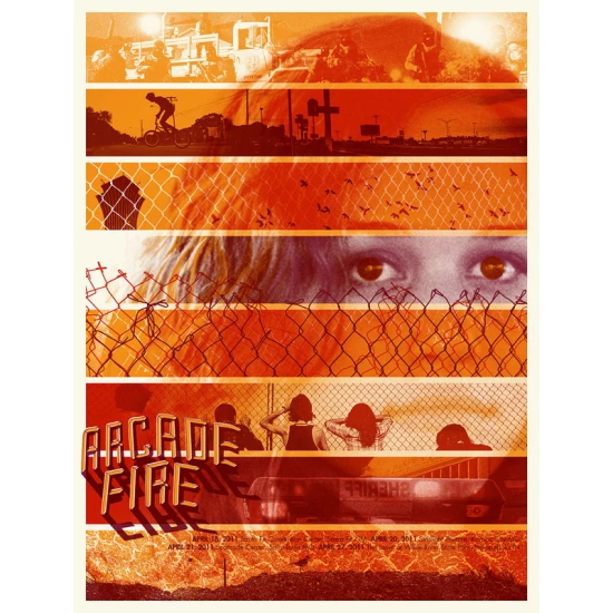 Arcade Fire Spring 2011 concert poster #2 by Burlesque