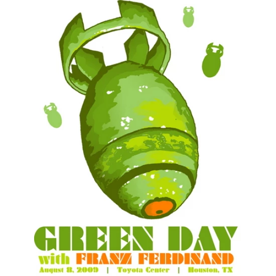 Green Day Houston concert poster by Clint Wilson
