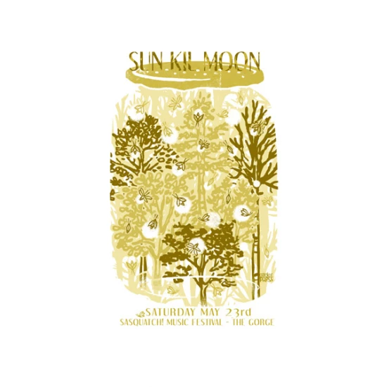 Sun KIL Moon concert poster by The Cricket Press (SOLD OUT)
