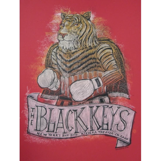 The Black Keys New Year's Day Chicago concert poster by Dan Grzeca