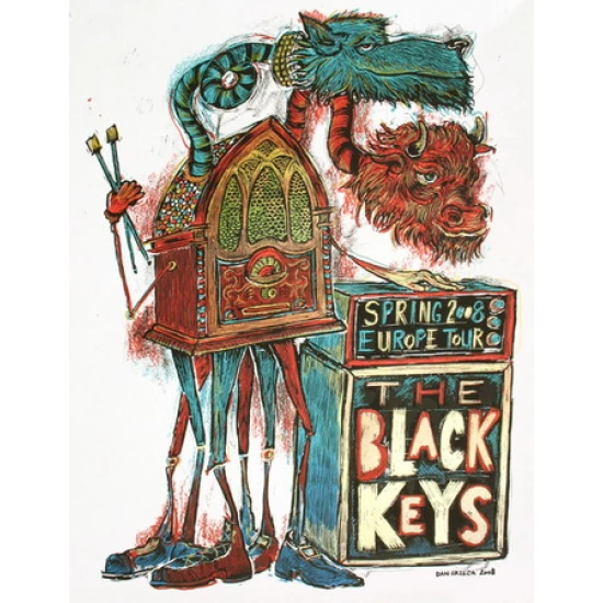 The Black Keys Europe Concert Poster by Dan Grzeca