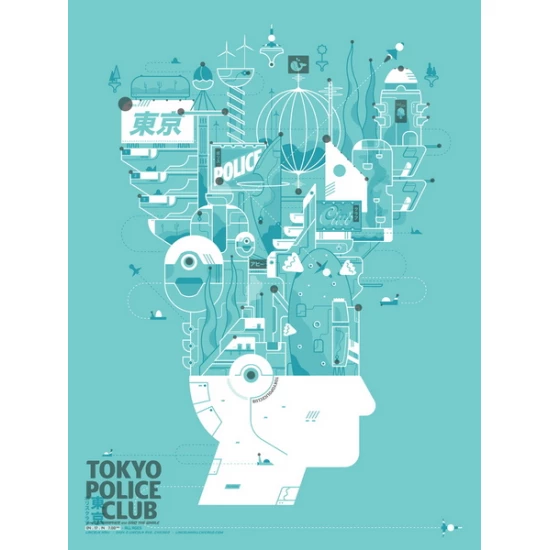 Tokyo Police Club concert poster by Delicious Design League (SOLD OUT)