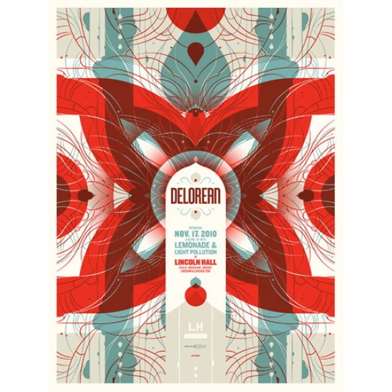 Delorean concert poster by Delicious Design League