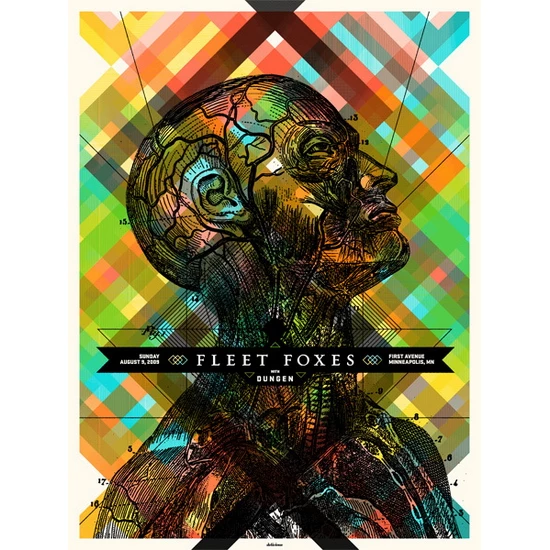 Fleet Foxes Concert Poster by Delicious Design League (SOLD OUT)
