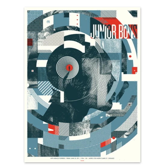 Junior Boys concert poster by Delicious Design League