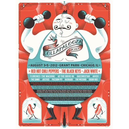 Lollapalooza 2012 poster by Delicious Design League (SOLD OUT)