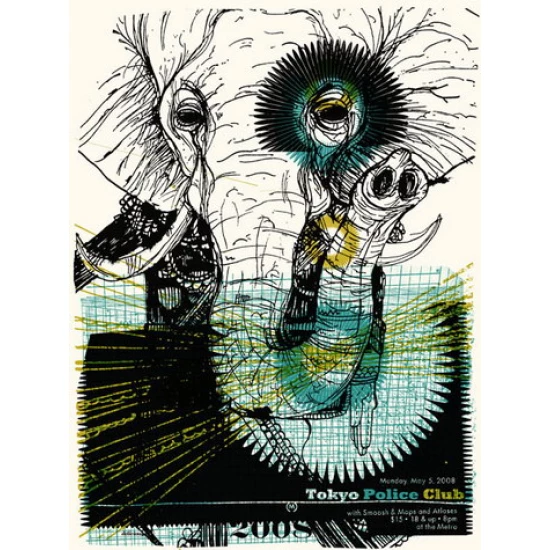 Tokyo Police Club Concert Poster by Delicious Design League (SOLD OUT)