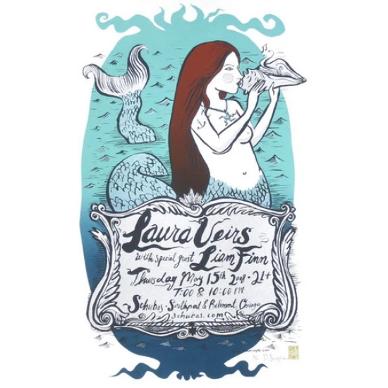 Laura Veirs Concert Poster by Diana Sudyka