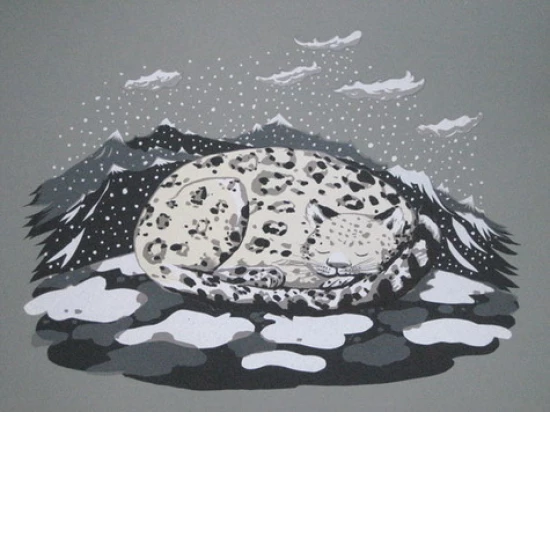 Sleeping Snow Leopard by Diana Sudyka (SOLD OUT)