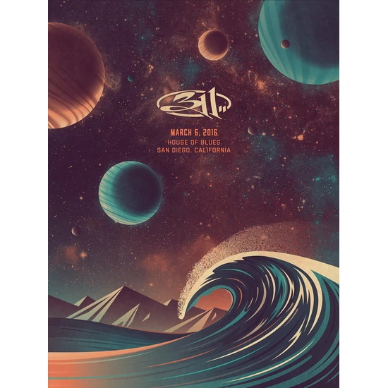 311 San Diego concert poster by DKNG