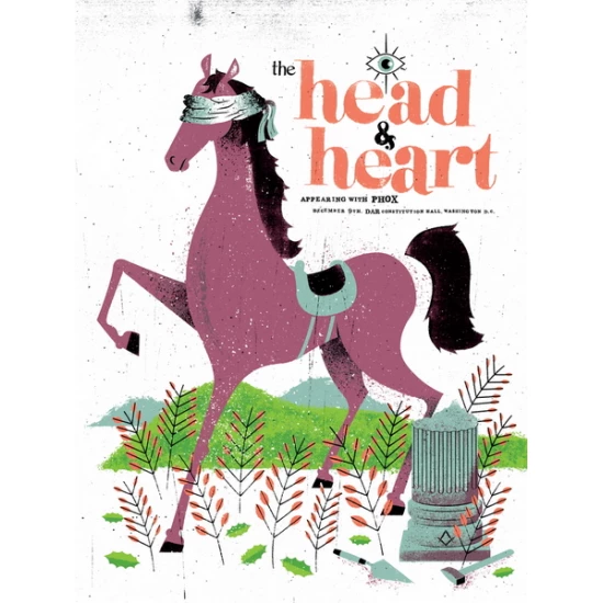 The Head & The Heart concert poster by Doe Eyed Design