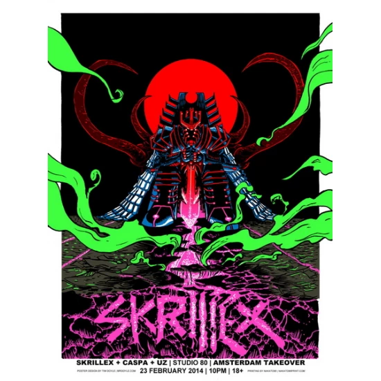 Skrillex concert poster by Tim Doyle