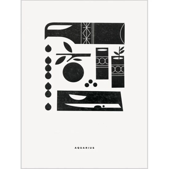 Aquarius letterpress print by Katie Kirk
