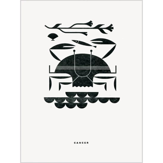 Cancer letterpress print by Katie Kirk