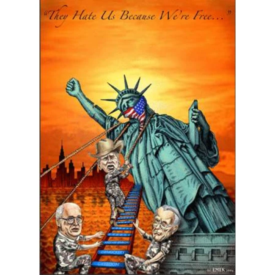 They Hate Us Because We're Free Poster by Emek (SOLD OUT)