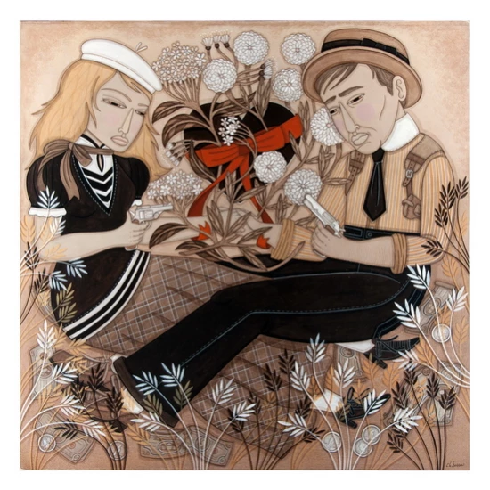Bonnie Parker, Hearts Clyde Barrow print by Evan B. Harris