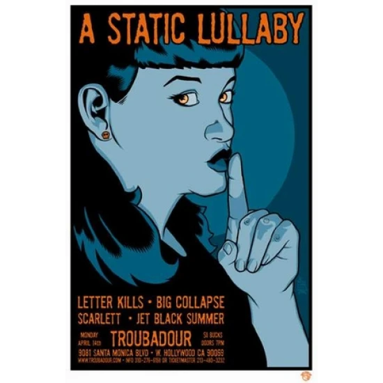 A Static Lullaby Concert Poster by Brian Ewing