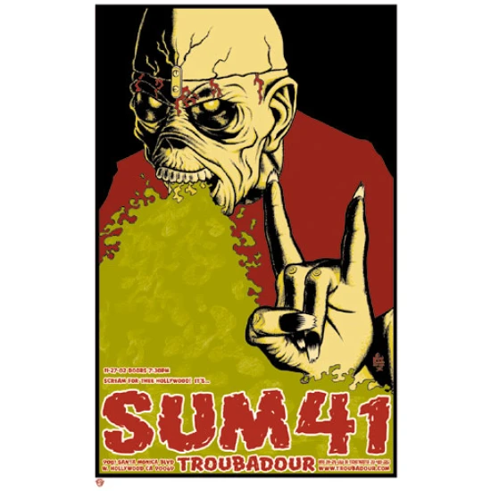 Sum 41 Concert Poster by Brian Ewing (SOLD OUT)