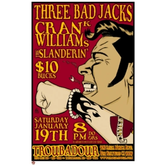 Three Bad Jacks Concert Poster by Brian Ewing (SOLD OUT)