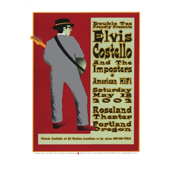 Elvis Costello Portland Concert Poster by Gary Houston
