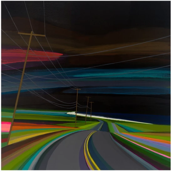 Night Time on old Montauk Highway print by Grant Haffner