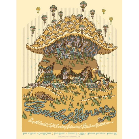 Band of Horses 2008 Concert Poster Guy Burwell (SOLD OUT)