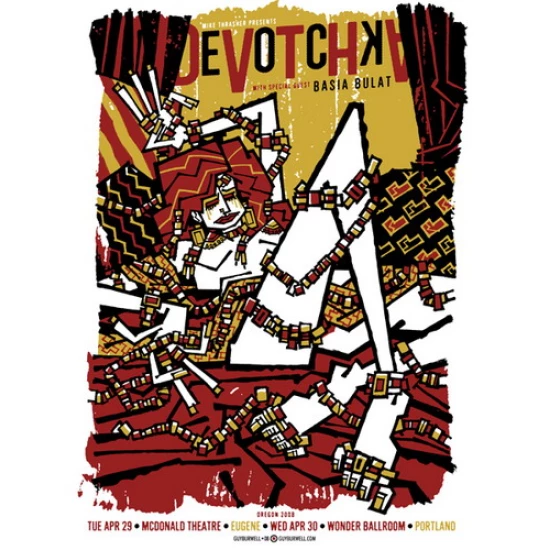 Devotchka Concert Poster by Guy Burwell