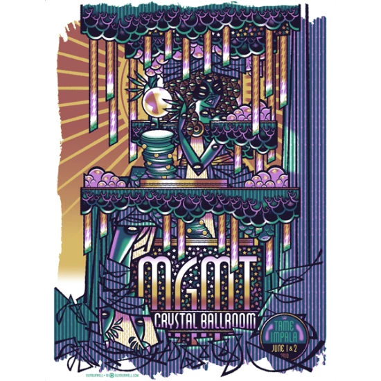 MGMT & Tame Impala concert poster by Guy Burwell (SOLD OUT)