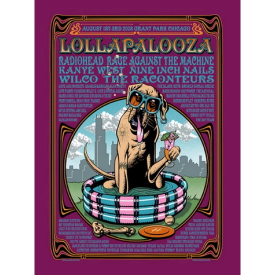 Lollapalooza Concert Poster by Justin Hampton (SOLD OUT)