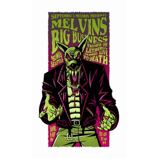 The Melvins Concert Poster by Justin Hampton (SOLD OUT)