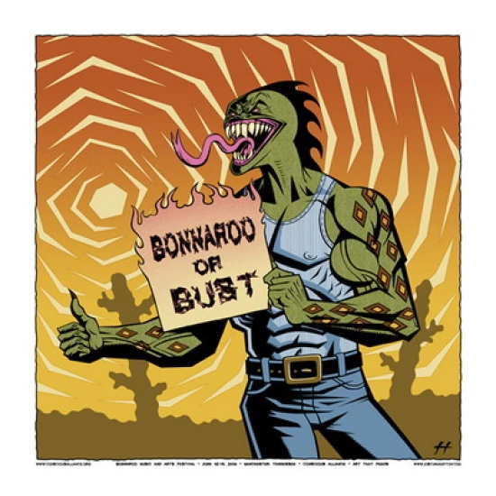 Bonnaraoo 2008 Concert Poster by Justin Hampton
