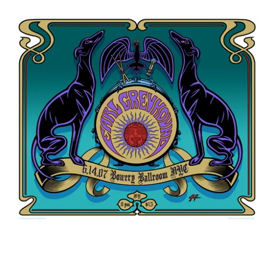 Earl Greyhound NYC Concert Poster by Justin Hampton