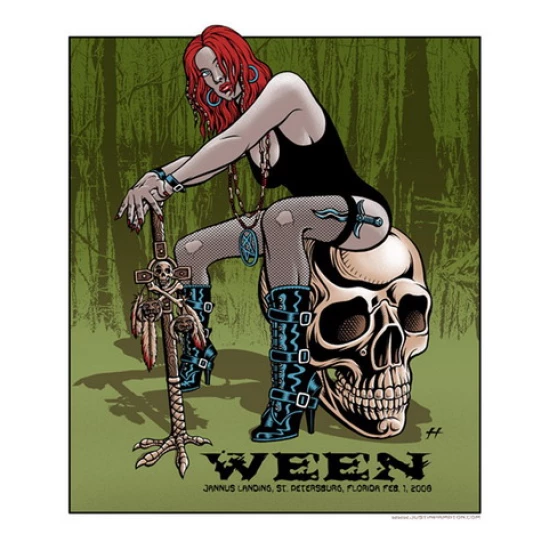Ween 2008 Concert Poster by Justin Hampton (SOLD OUT)