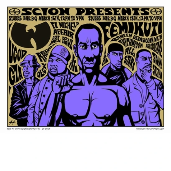Femi Kuti / Wu Tang Clan Concert Poster by Justin Hampton