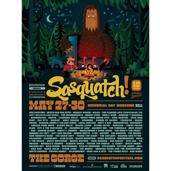 Sasquatch! Music Festival 2011 poster by Invisible Creature (SOLD OUT)
