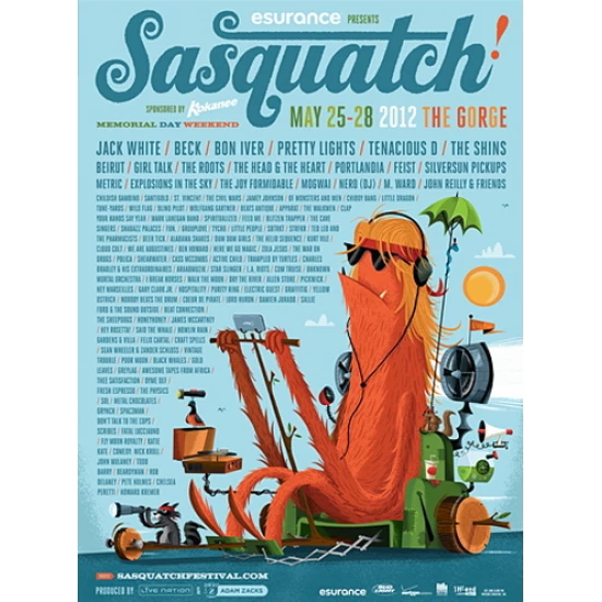 Sasquatch! Music Festival 2012 poster by Invisible Creature