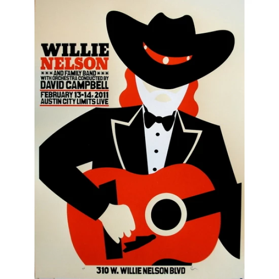 Willie Nelson ACL 2011 concert poster by Jaime Cervantes