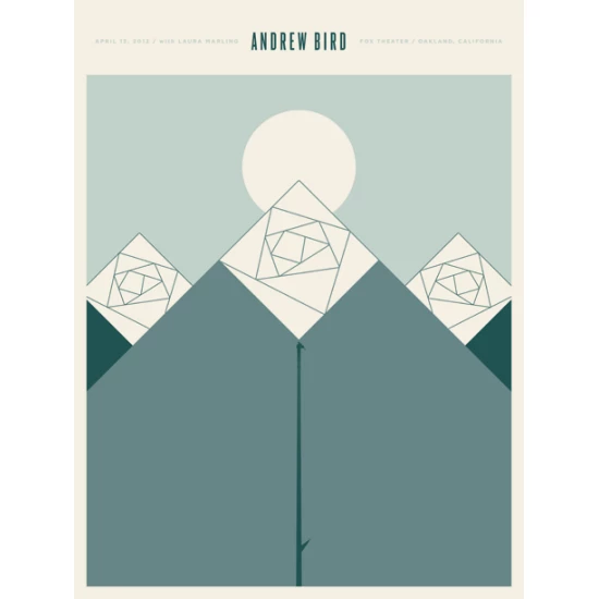 Andrew Bird California concert poster by Jason Munn
