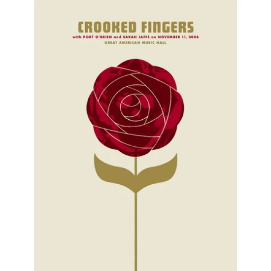 Crooked Fingers San Francisco Concert Poster by Jason Munn