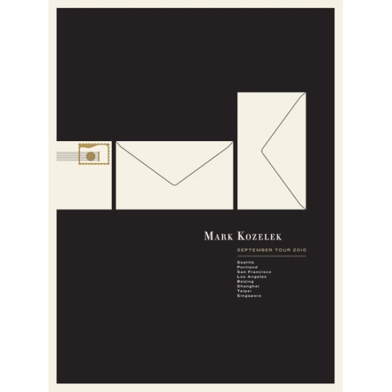 Mark Kozelek 2010 Tour poster by Jason Munn
