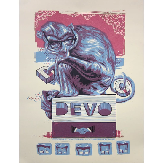 Devo concert poster by Rich Kelly
