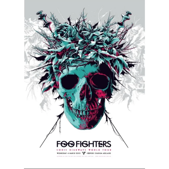 Foo Fighters Adelaide concert poster by Ken Taylor (SOLD OUT)